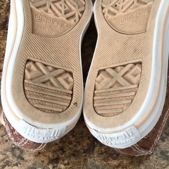 CONVERSE Pink Sparkle Glitter Girls Sneakers | 1 - Picture 11 of 12